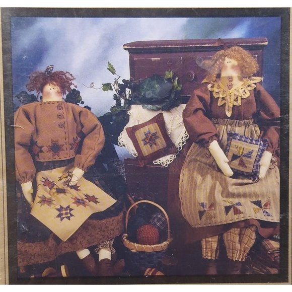 UNCUT Vintage Quilt Sewing Patterns, Kindred Quilters Dolls 293, Cotton Way 1999 - Picture 1 of 3